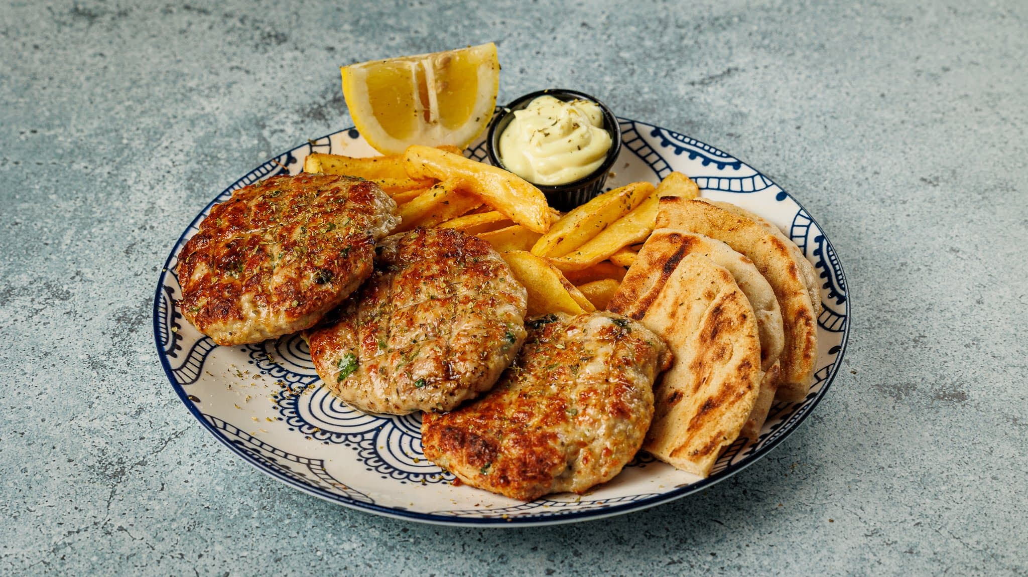 Burgers on the plate
